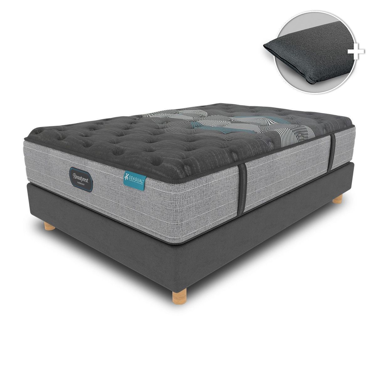 BEAUTYREST SIMMONS - Colchón con Base Cama Sencillo Firmeza Media Ortopédico Resortado Diamond Classic 100 x 190 cm + Almohada Beautyrest