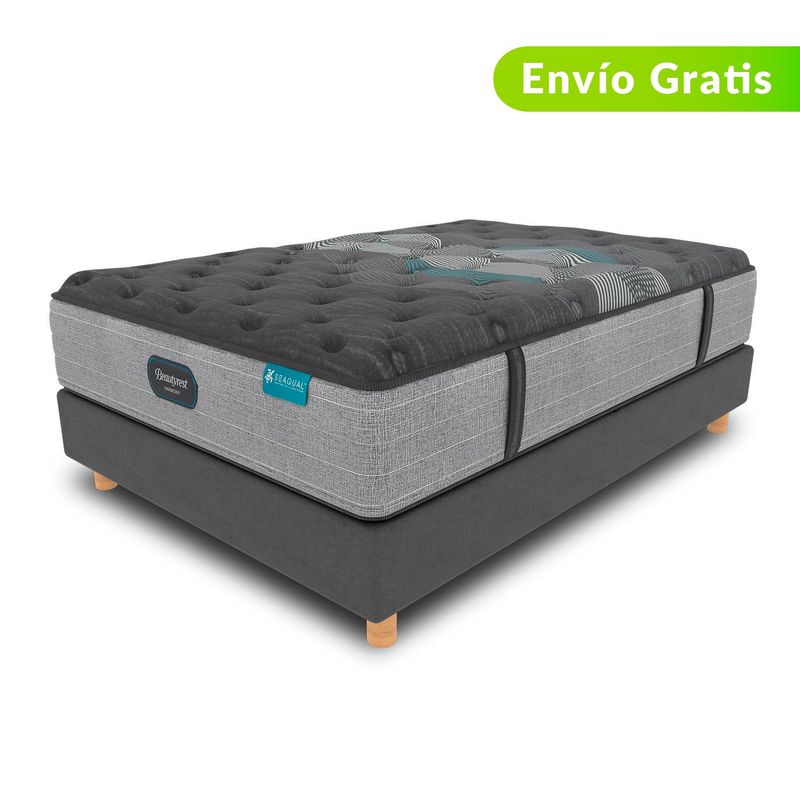 BEAUTYREST SIMMONS - Colchón con Base Cama Semidoble Firmeza Media Ortopédico Resortado Diamond Classic 120 x 190 cm + Almohada Beautyrest