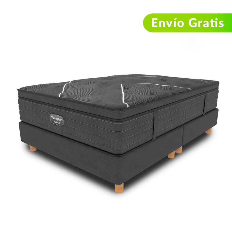 BEAUTYREST SIMMONS - Colchón con Base Cama King Firmeza Suave Ortopédico Resortado con Pillow C-Class Eut 200 x 200 cm + 2 Almohadas Beautyrest - 0% Interés a 3 Cuotas Pagando con tu CMR Banco Falabella