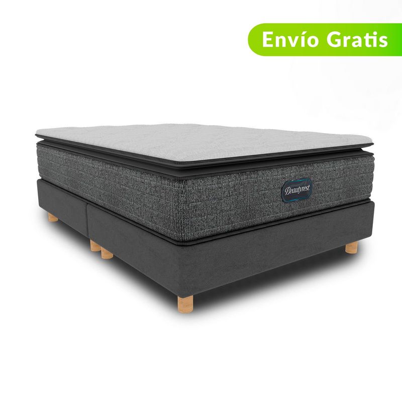 BEAUTYREST SIMMONS - Colchón con Base Cama Queen Firmeza Suave Ortopédico Resortado con Pillow Select Pt 160 x 190 cm + 2 Almohadas Beautyrest - 0% Interés a 3 Cuotas Pagando con tu CMR Banco Falabella