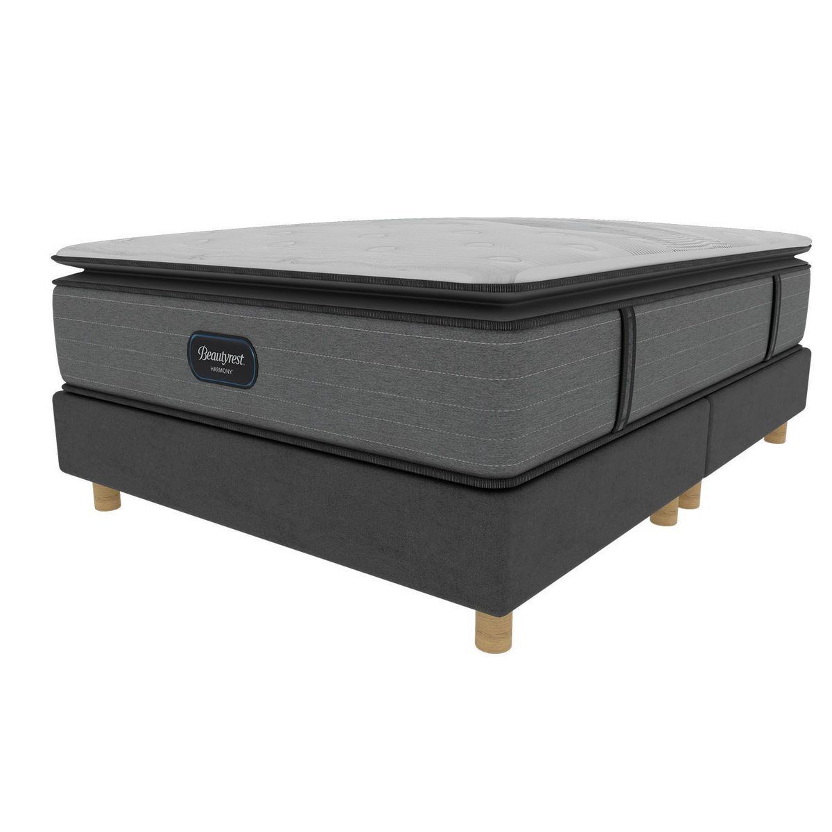 BEAUTYREST SIMMONS - Colchón con Base Cama King Firmeza Suave Ortopédico Resortado con Pillow Emerald 200 x 200 cm Beautyrest