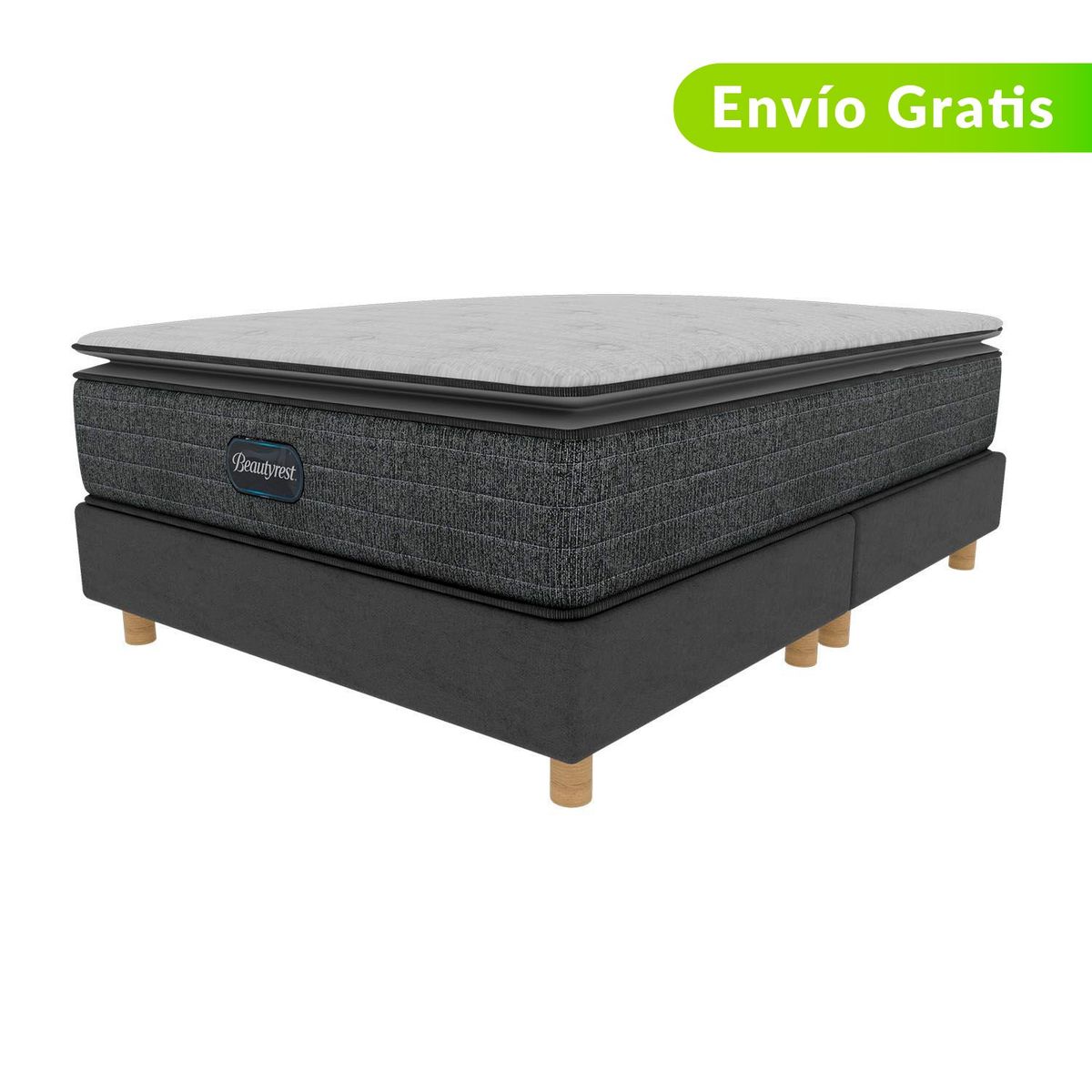 BEAUTYREST SIMMONS - Colchón con Base Cama Semidoble Firmeza Suave Ortopédico Resortado con Pillow Select Pt 120 x 190 cm Beautyrest