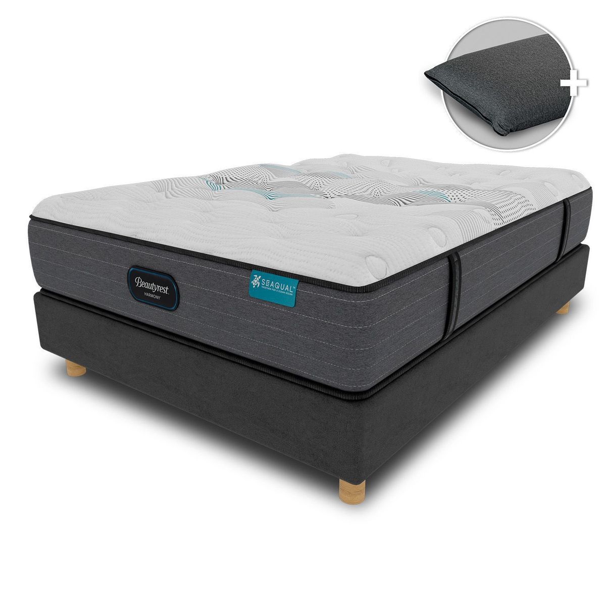 BEAUTYREST SIMMONS - Colchón con Base Cama Semidoble Cayman Intermedio Beautyrest