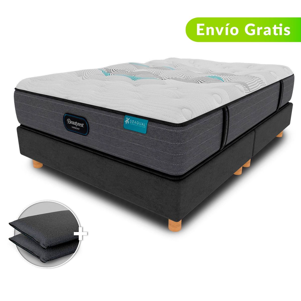 BEAUTYREST SIMMONS - Colchón con Base Cama Doble Cayman Intermedio Beautyrest