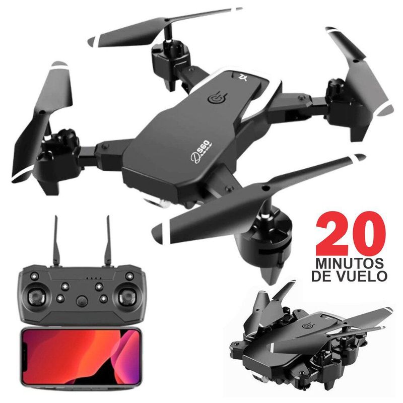 GENERICO - Drone Plegable Cámara Wifi Hd 2.4G Fpv S60