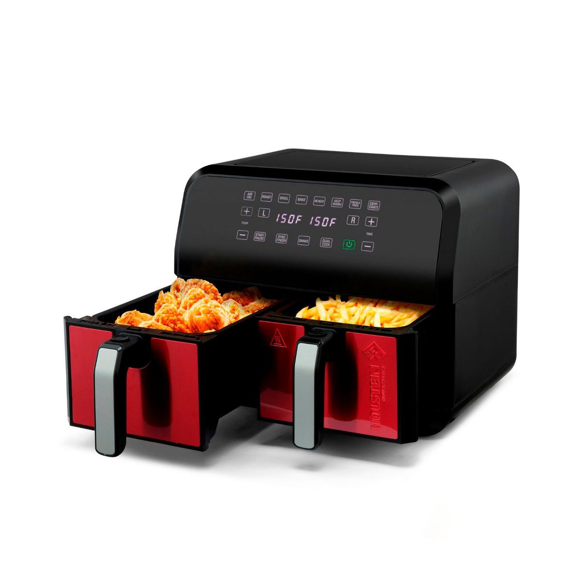 HOLSTEIN HOUSEWARES - Freidora de aire Sin Aceite Holstein Housewares 7.6 Litros Air fryer doble canasta 