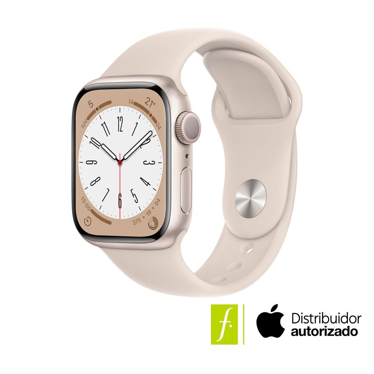 APPLE - Apple Watch Series 8 (GPS) - Caja de Aluminio 41 mm - Correa Talla Única