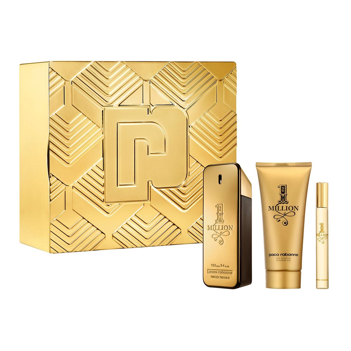 RABANNE - Set de Perfume Hombre Rabanne 1 Million 100 ml EDT + Shower Gel 100 ml + Megaspritzer 10 ml