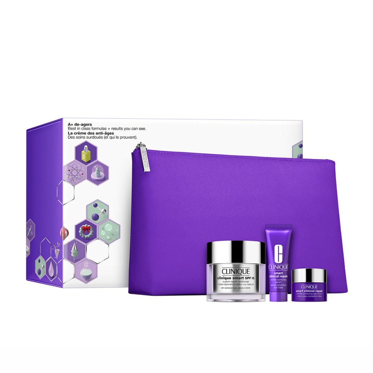 CLINIQUE - Set Cuidado Facial A+ De Agers Clinique incluye : 3 Productos + Cosmetiquera Gratis