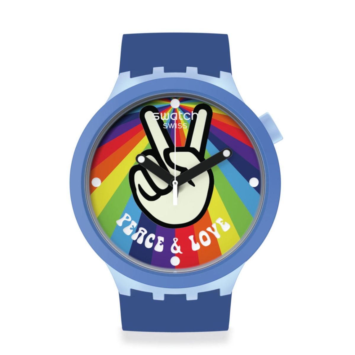SWATCH - Reloj Swatch Unisex Peace Hand Love Azul