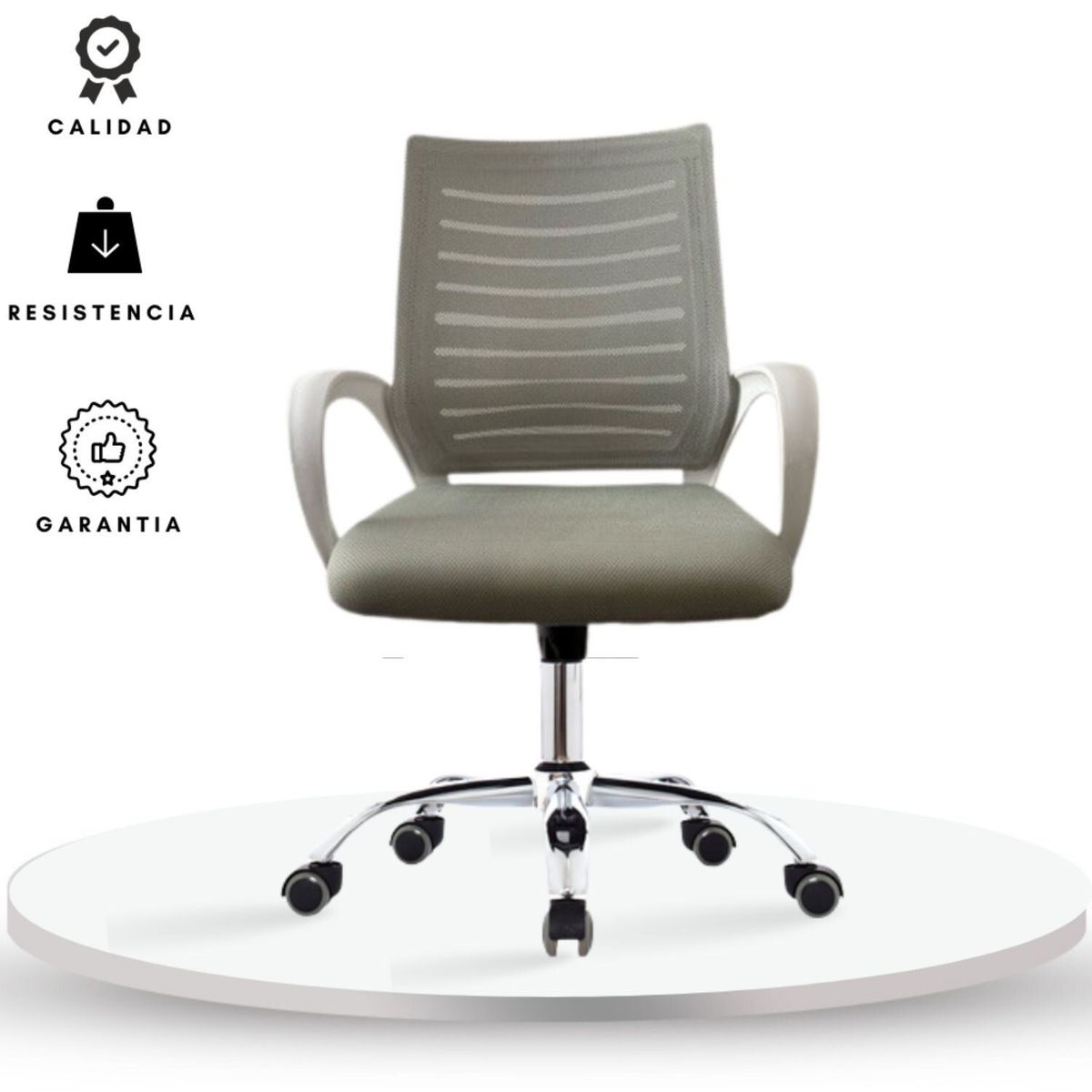 EKONOMODO - Silla Giratoria Line Revolución Gris / Gris