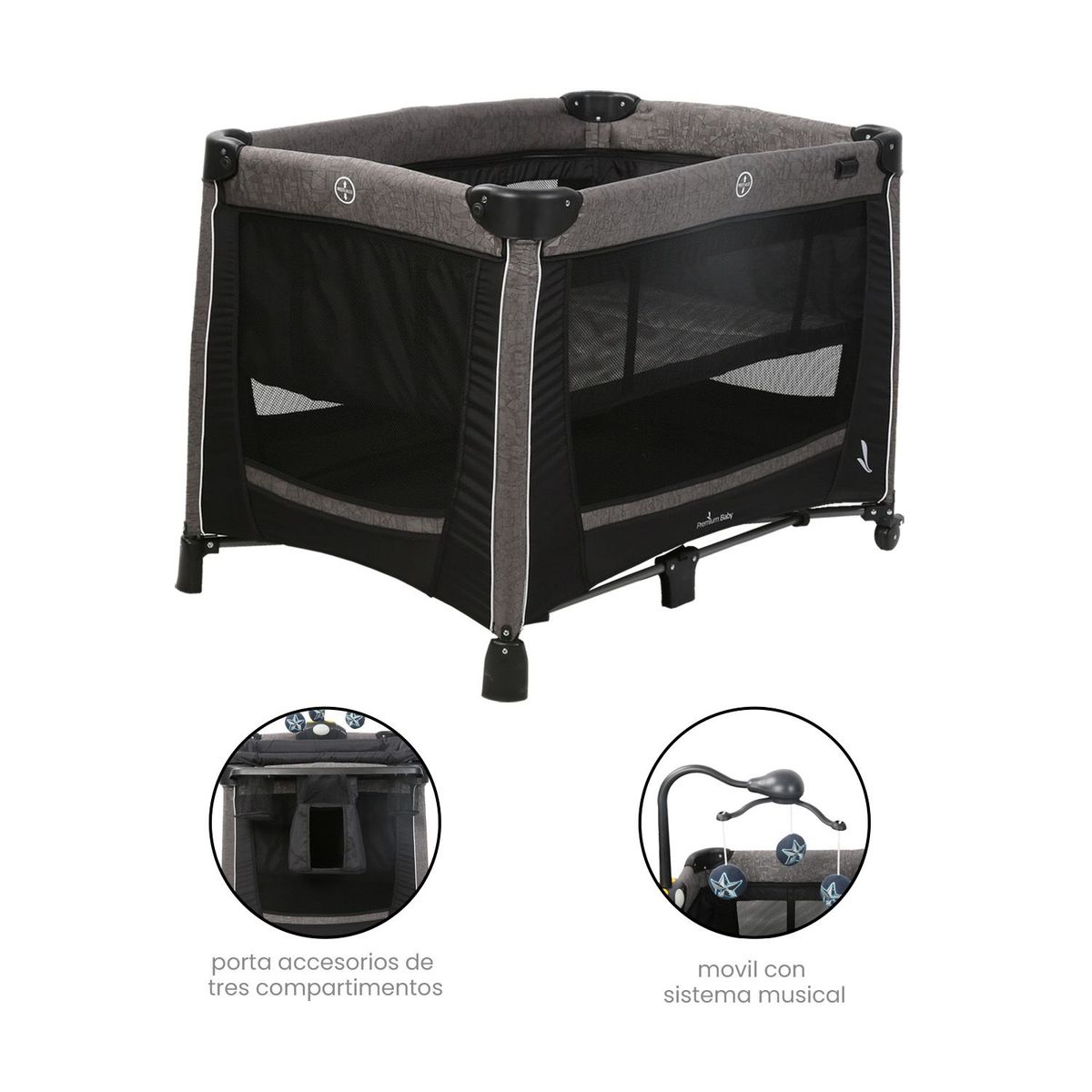 PREMIUM BABY - Corral Cuna Bebe Premium Baby Toronto Negro