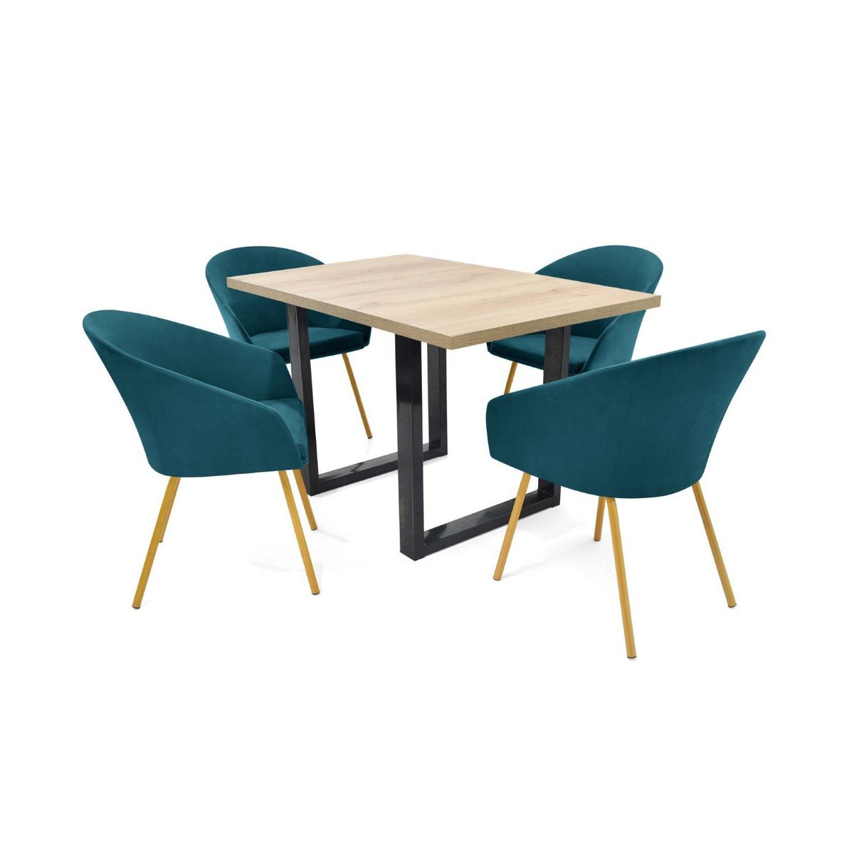 MICA - Juego de Comedor Moderno para 4 Personas (Comedor + 4 Sillas) Mica