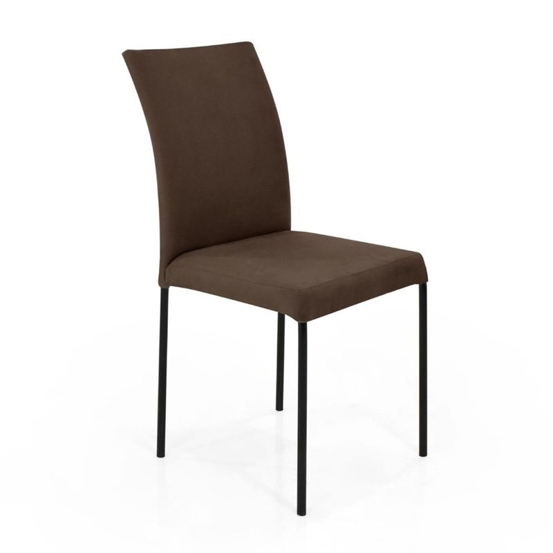 MICA - Silla de Comedor Moderna en Tela Café (Incluye 1 Silla) Mica