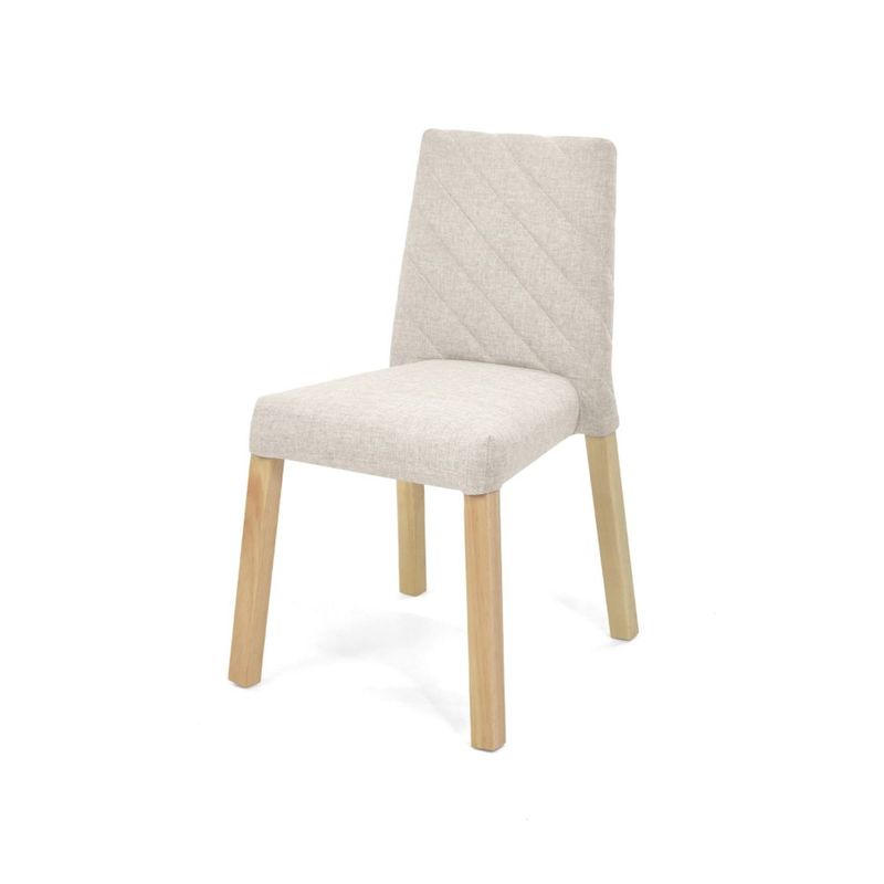 MICA - Silla de Comedor Moderna en Poliéster Beige (Incluye 1 Silla) Mica