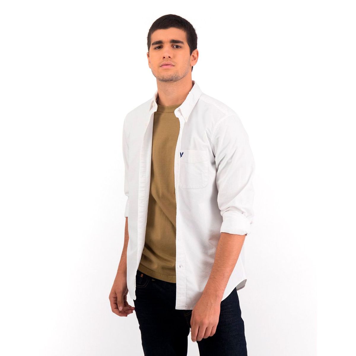 AMERICAN EAGLE - Camisa casual para Hombre Manga larga Slim American Eagle