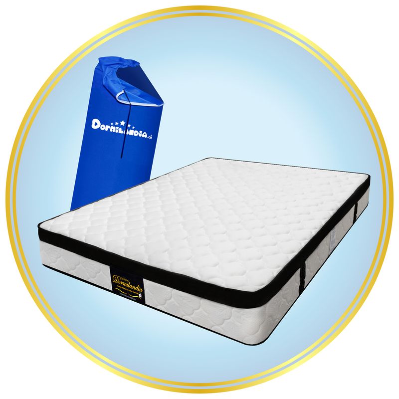 DORMILANDIA - Colchón Semidoble Firmeza Media Ortopédico Resortado con Pillow Versalles 120 x 190 cm Dormilandia - 0% Interés a 3 Cuotas Pagando con tu CMR Banco Falabella