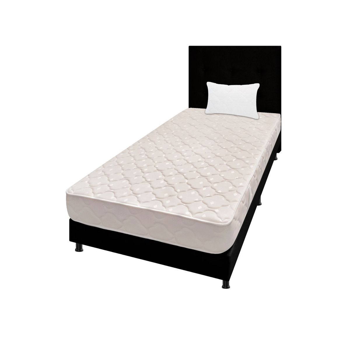 DORMILANDIA - Colchón con Base Cama Sencillo Firmeza Media Espumado Multisleep 100 x 190 cm + Almohada Dormilandia