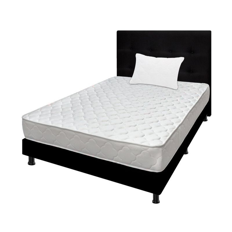 DORMILANDIA - Colchón con Base Cama cama Sencillo Firmeza Media Espumado Ultra Flex 100 x 190 cm + Almohada Dormilandia - 0% Interés a 3 Cuotas Pagando con tu CMR Banco Falabella
