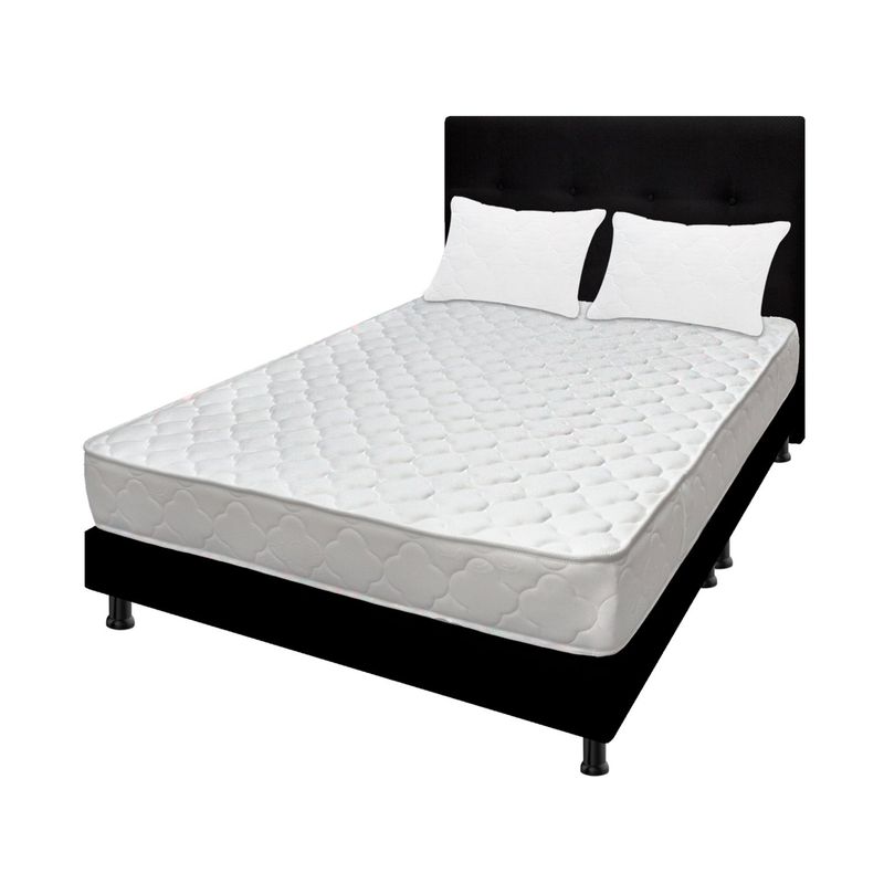 DORMILANDIA - Colchón con Base Cama Queen Espuma Ultraflex 160 x 190 cm + Cabecero Dormilandia - 0% Interés a 3 Cuotas Pagando con tu CMR Banco Falabella