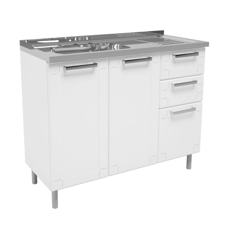 BERTOLINI - Mueble inferior de Cocina Moderno Multi 105 x 85.3 x 43.2 cm con Lavaplatos Bertolini