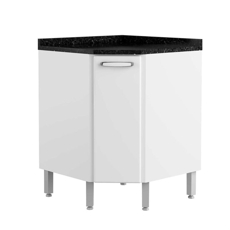 BERTOLINI - Mueble Esquinero Inferior En Acero Al Carbon Bertolini Con Mesón En Mdp - Mueble