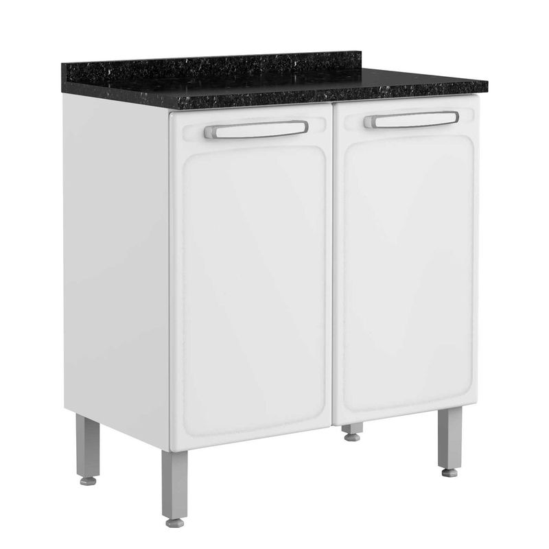 BERTOLINI - Mueble Inferior de Cocina Moderno Evidence en Acero (Incluye Mesón) 80 x 89 x 48 cm Bertolini 