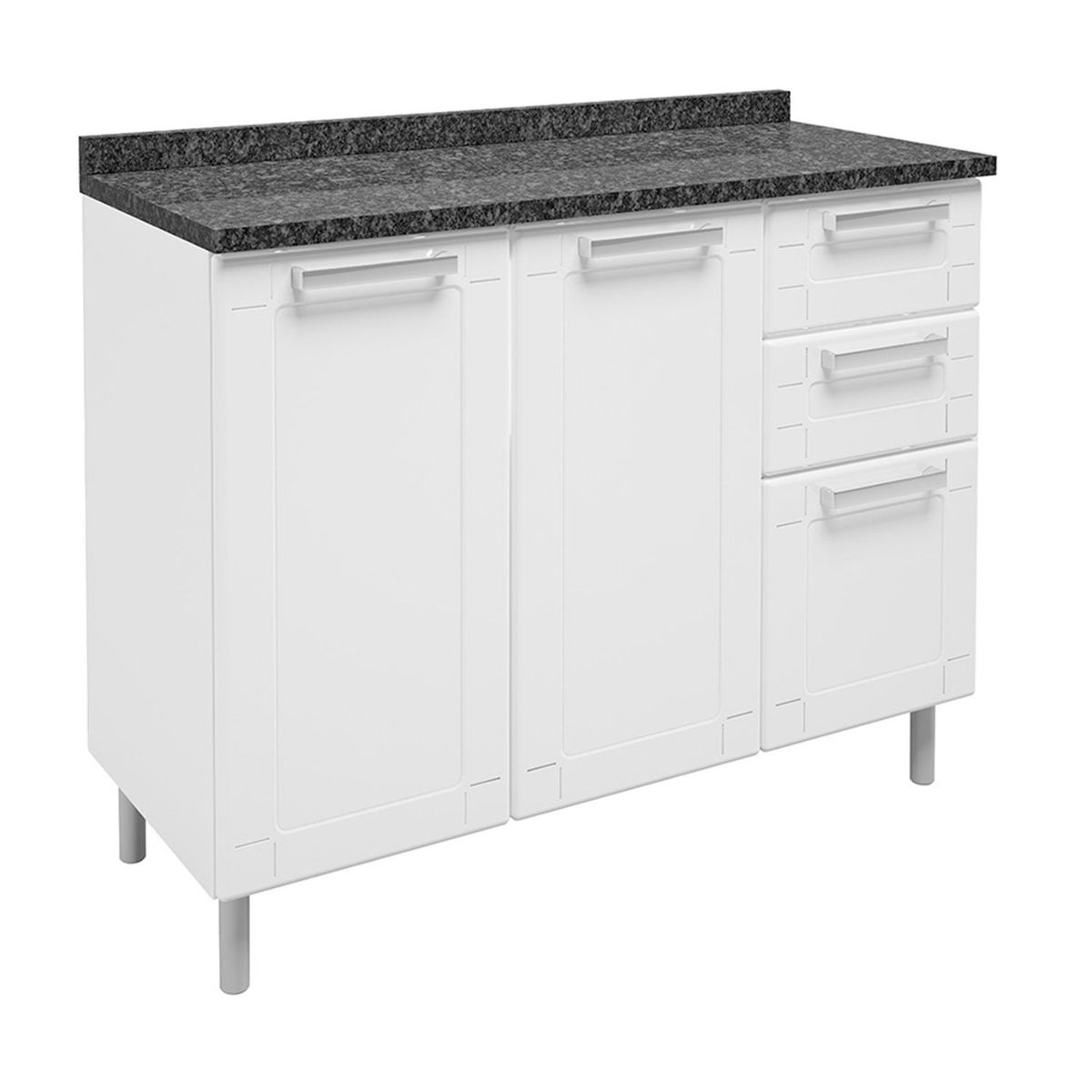 BERTOLINI - Mueble Inferior En Acero Al Carbon  1,05m Bertolini  con Mesón En Mdp