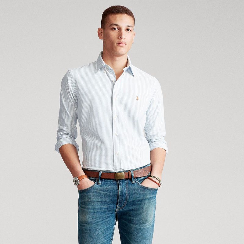 POLO RALPH LAUREN - Camisa Hombre de Rayas Manga larga de Algodón Custom Fit Polo Ralph Lauren