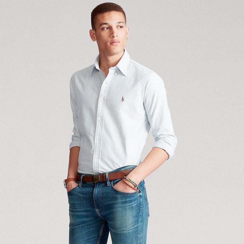 POLO RALPH LAUREN - Camisa Hombre de Rayas Manga larga de Algodón Custom Fit Polo Ralph Lauren