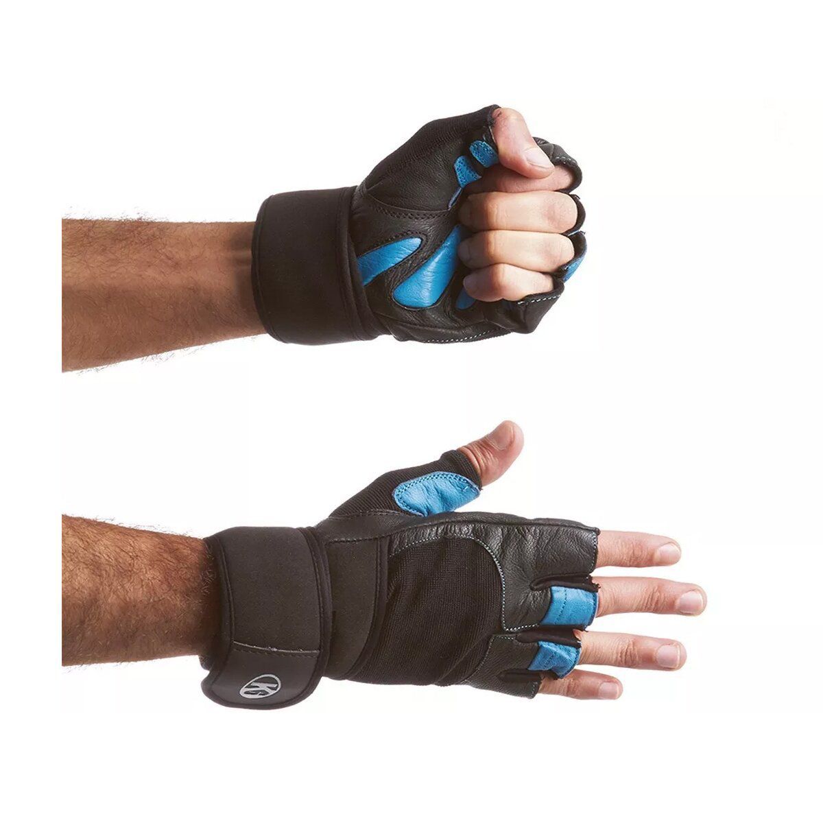K6 - Guantes gimnasio de cuero muñequera pesas crossfit