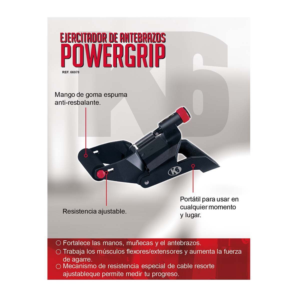 K6 - Ejercitador de mano y antebrazo k6 Handgrip 