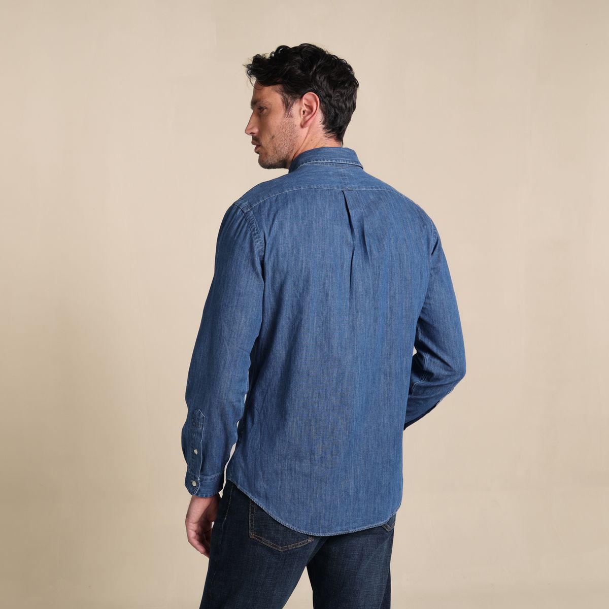 POLO RALPH LAUREN - Camisa de Jean Hombre Manga Larga Custom Fit Polo Ralph Lauren