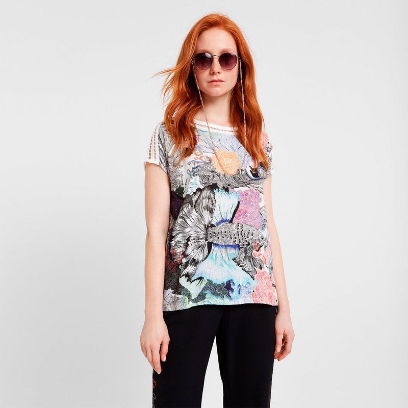 DESIGUAL - Camiseta Mujer Manga corta Desigual