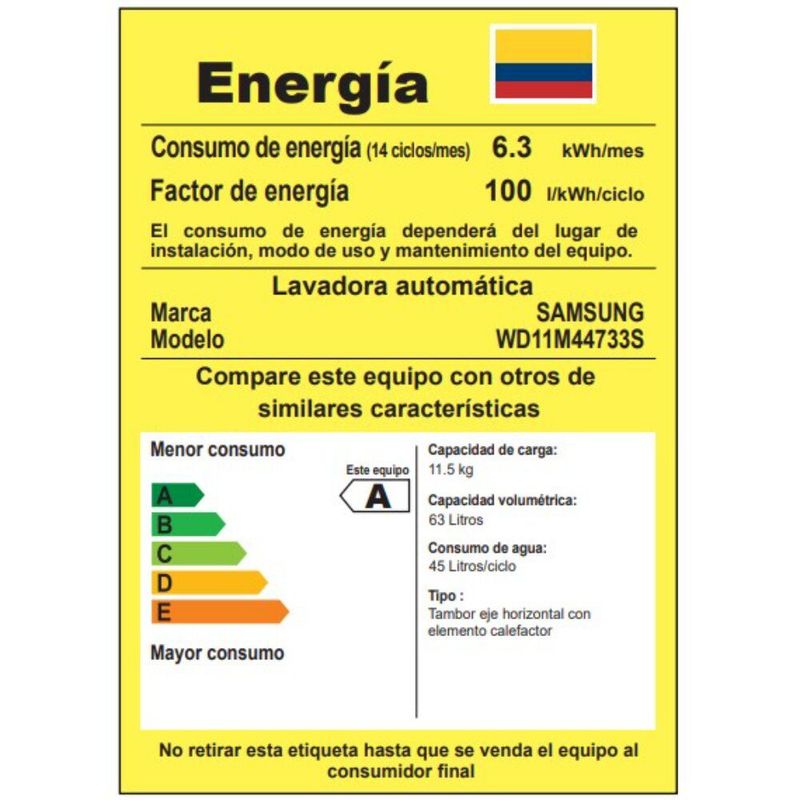 SAMSUNG - Lavadora Secadora Samsung 11.5 kg WD11M44733S