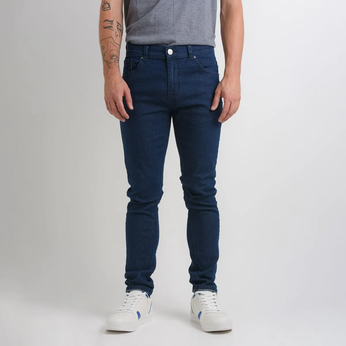 BEARCLIFF - Jean 5 Bolsillos Hombre Skinny de Algodón Largo 32 Bearcliff