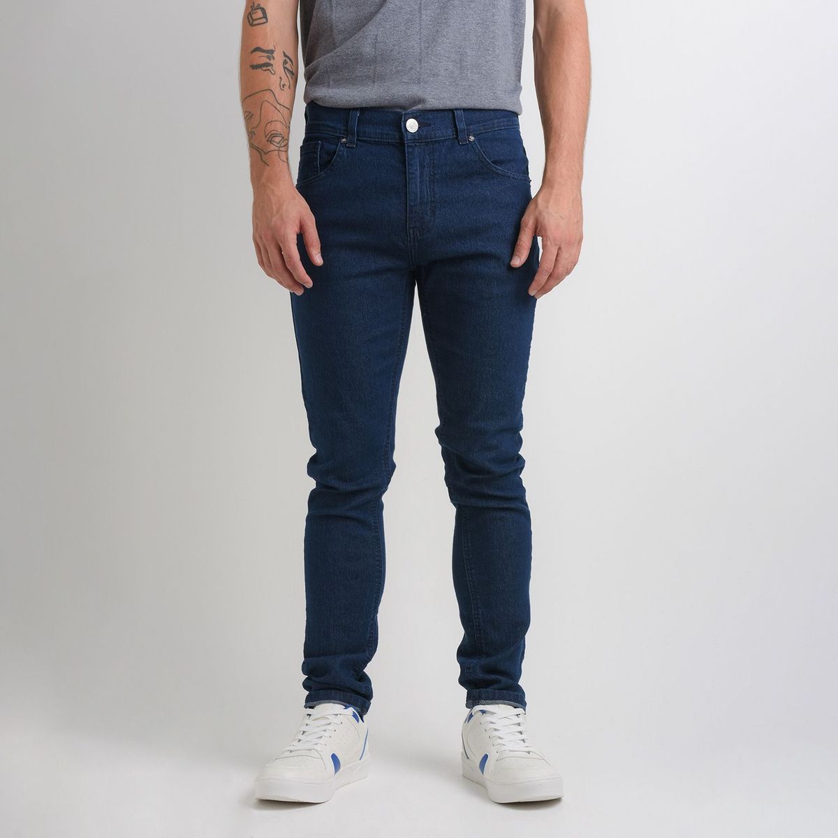 BEARCLIFF - Jean 5 Bolsillos Hombre Skinny de Algodón Largo 32 Bearcliff