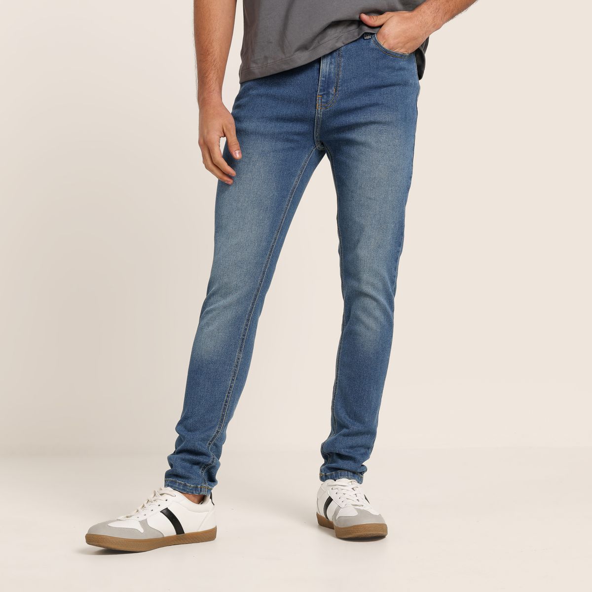 BEARCLIFF - Jean 5 Bolsillos Hombre Skinny de Algodón Largo 32 Bearcliff