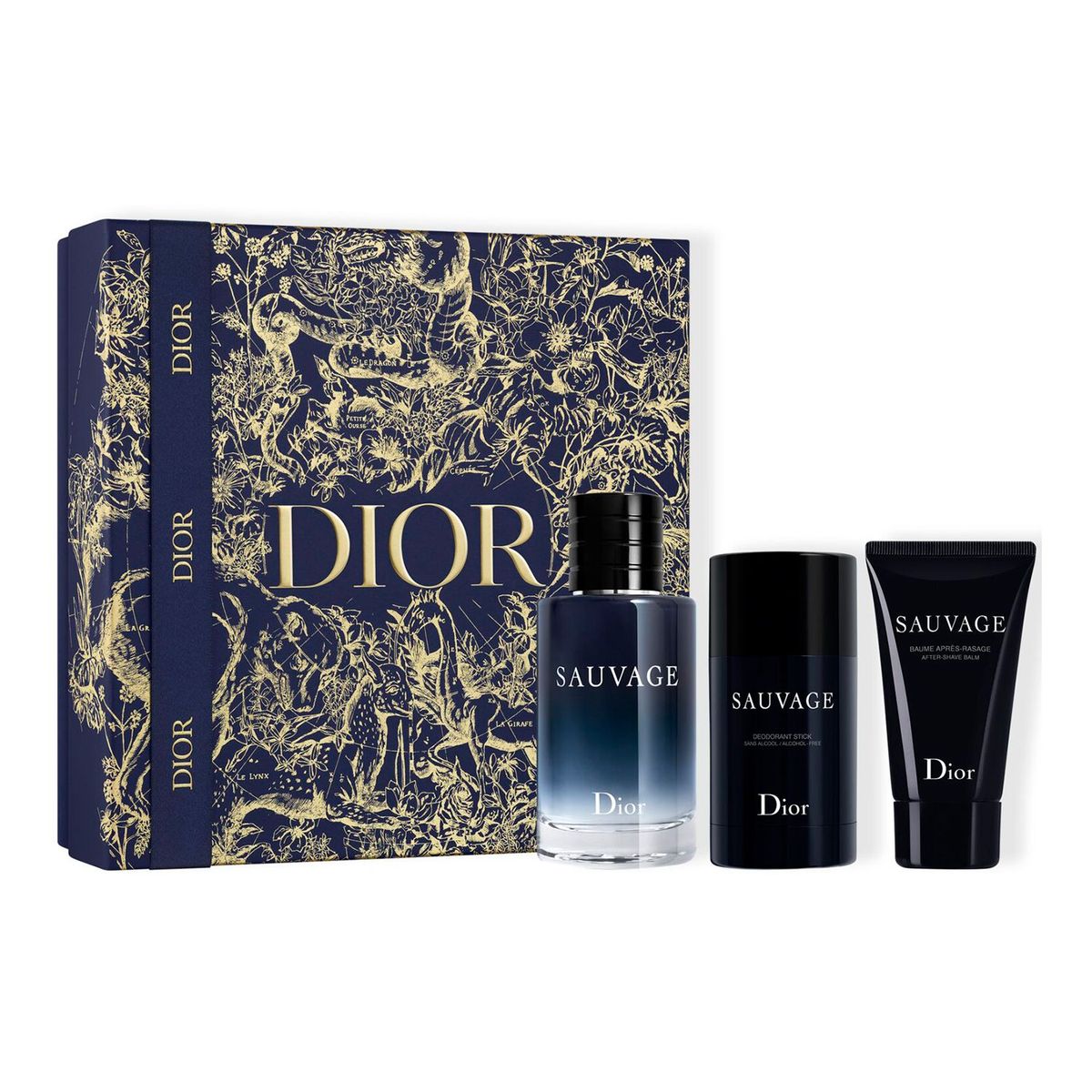 DIOR - Set de Perfume Hombre Dior Set Sauvage EDT 100 ml + Sauvage After Shave Balm 50 ml + Desodorante Sauvage 75 g