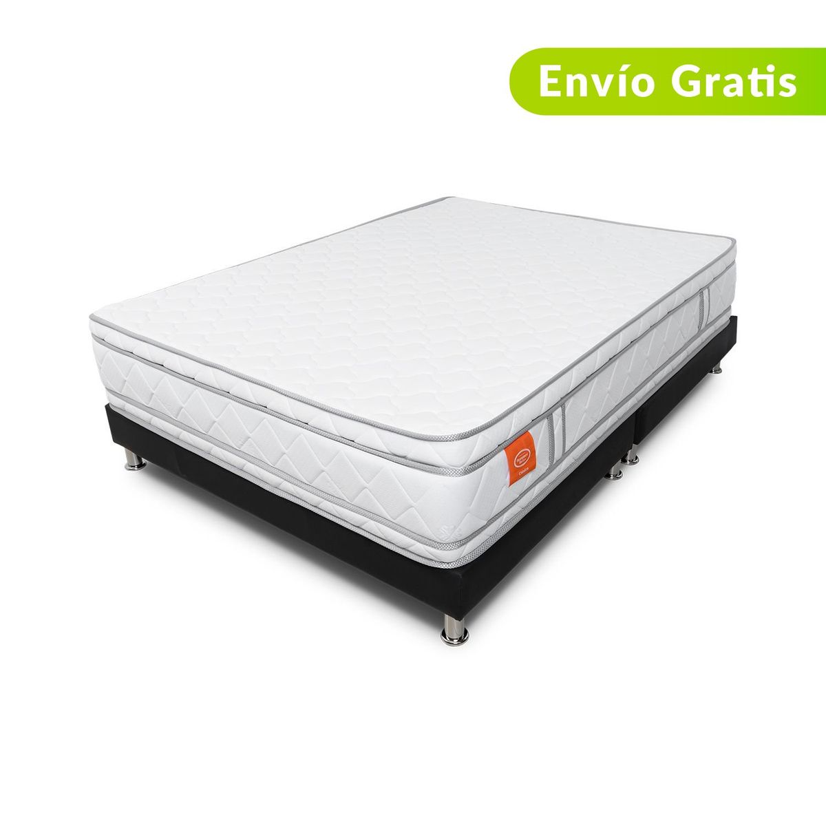 COLCHONES ROMANCE RELAX - Colchón con Base Cama Doble Firmeza Suave Ortopédico Resortado con Doble Pillow Intense Spyral 140 x 190 cm Romance Relax