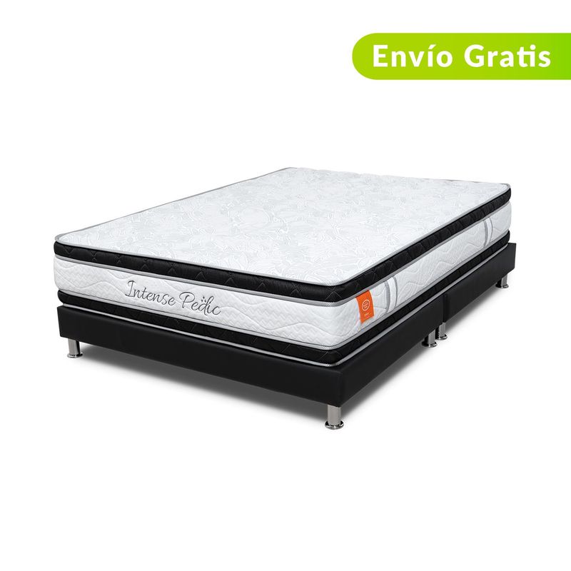 COLCHONES ROMANCE RELAX - Colchón con Base Cama Doble Firme Espumado con Doble Pillow Intense Pedic 140 x 190 cm Romance Relax