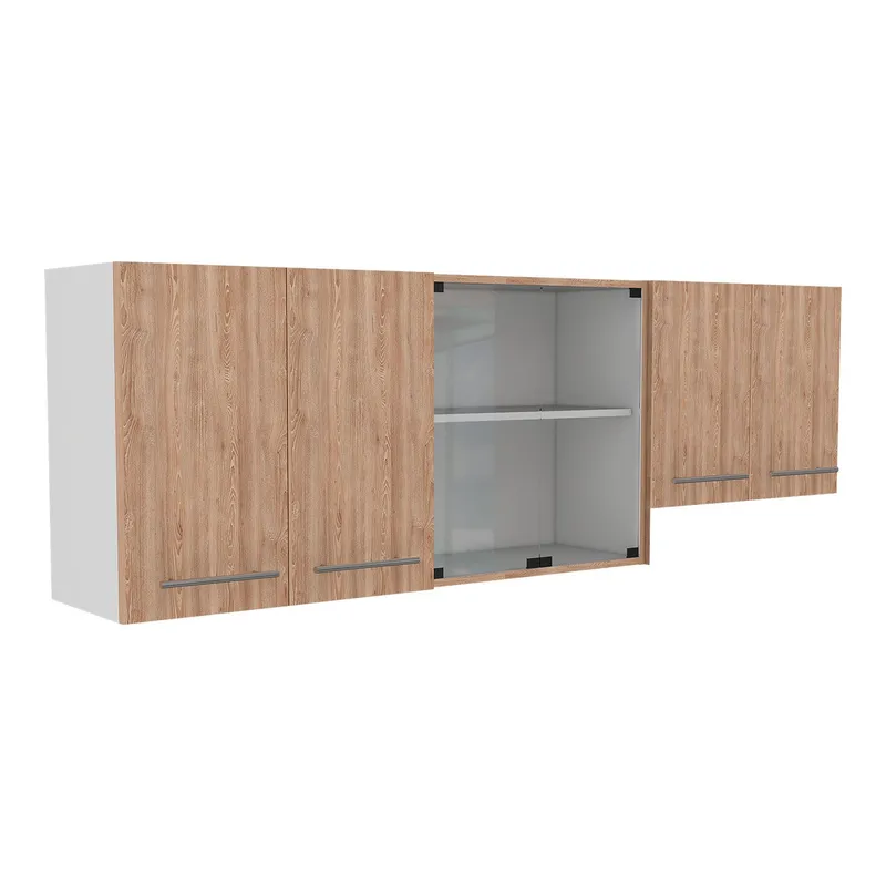 RTA MUEBLES - Mueble Superior Cocina 180 Cm Bari 1 Cajón Blanco/Miel