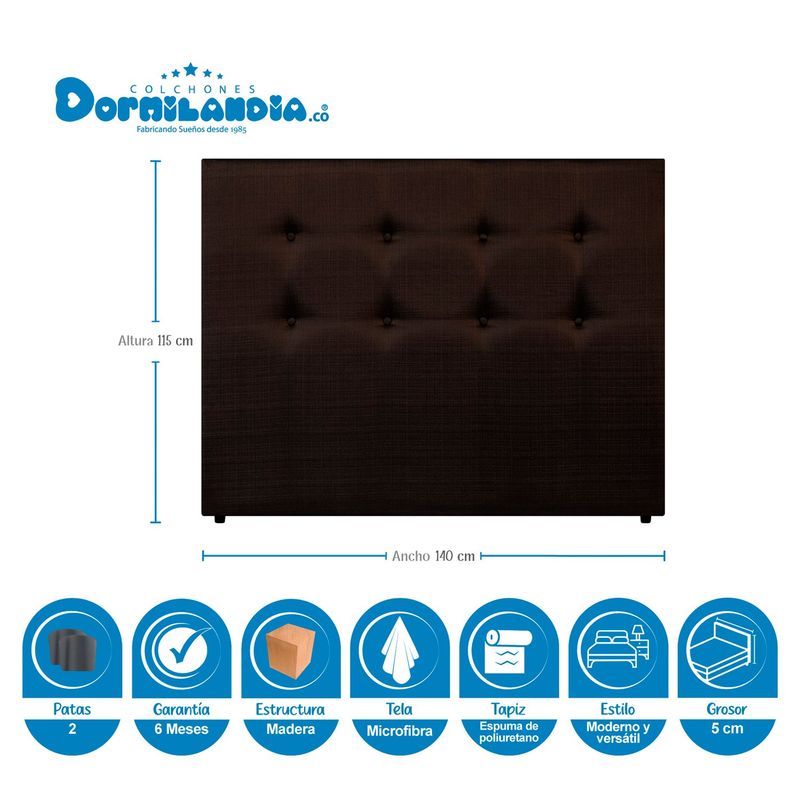 DORMILANDIA - Colchón con Base Cama cama Doble Firmeza Media Ortopédico Resortado con Pillow Dublín 140 x 190 cm + 2 Almohadas Dormilandia