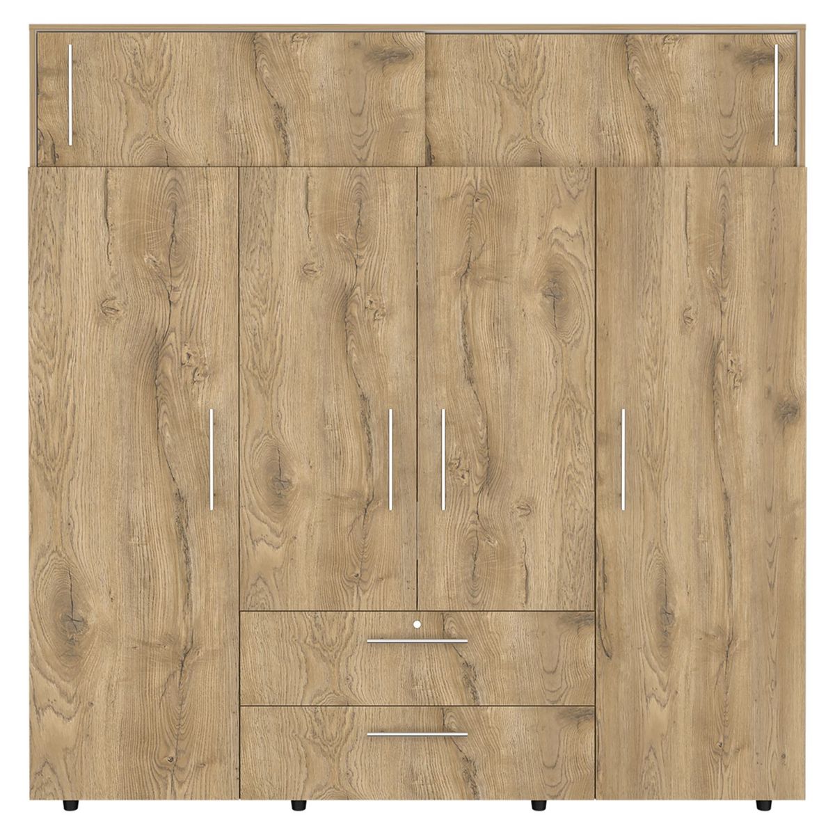 RTA MUEBLES - Clóset Moderno LUQUE en Aglomerado 4 Puertas 2 Cajones 204 x 200 x 50.3 cm  RTA Muebles 