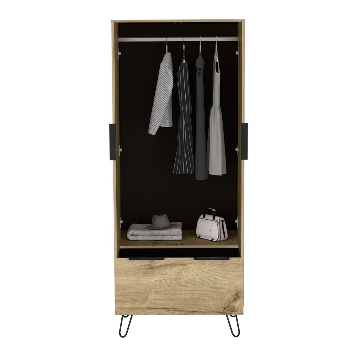 RTA MUEBLES - Closet Moderno en Aglomerado MDP 1 Puertas 1 Cajones 188 x 77 x 51 cm RTA Design  - Mueble