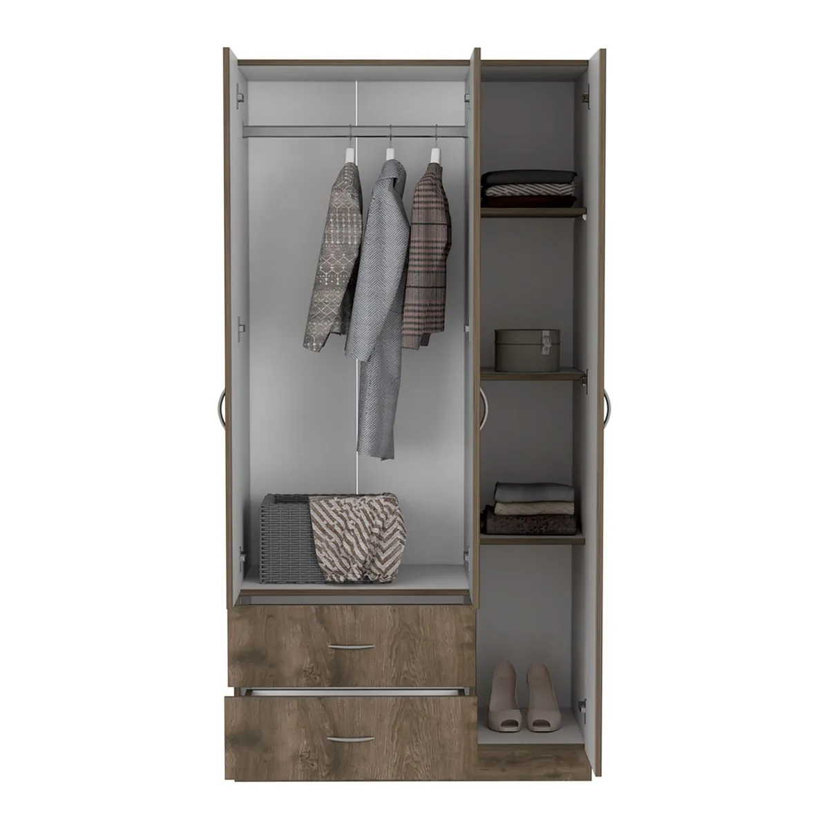 RTA MUEBLES - Closet Moderno en Aglomerado MDP 3 Puertas 2 Cajones 180 x 90 x 47 cm RTA Design  - Mueble