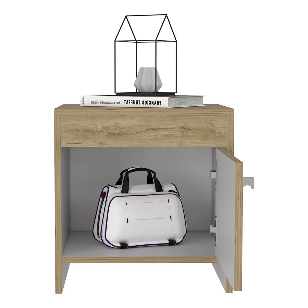 RTA MUEBLES - Mesa de Noche Moderna de 1 Cajón 416 x 40 x 352 cm RTA Muebles