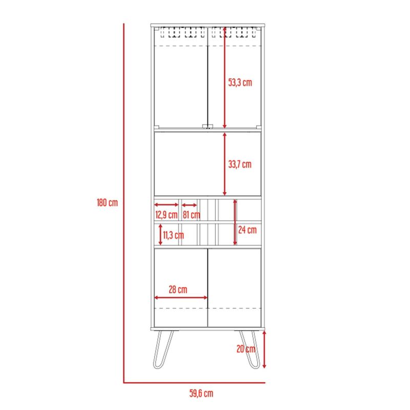 RTA MUEBLES - Mueble de Bar Moderno  180 x 59.6 x 40.6 cm  RTA Muebles 