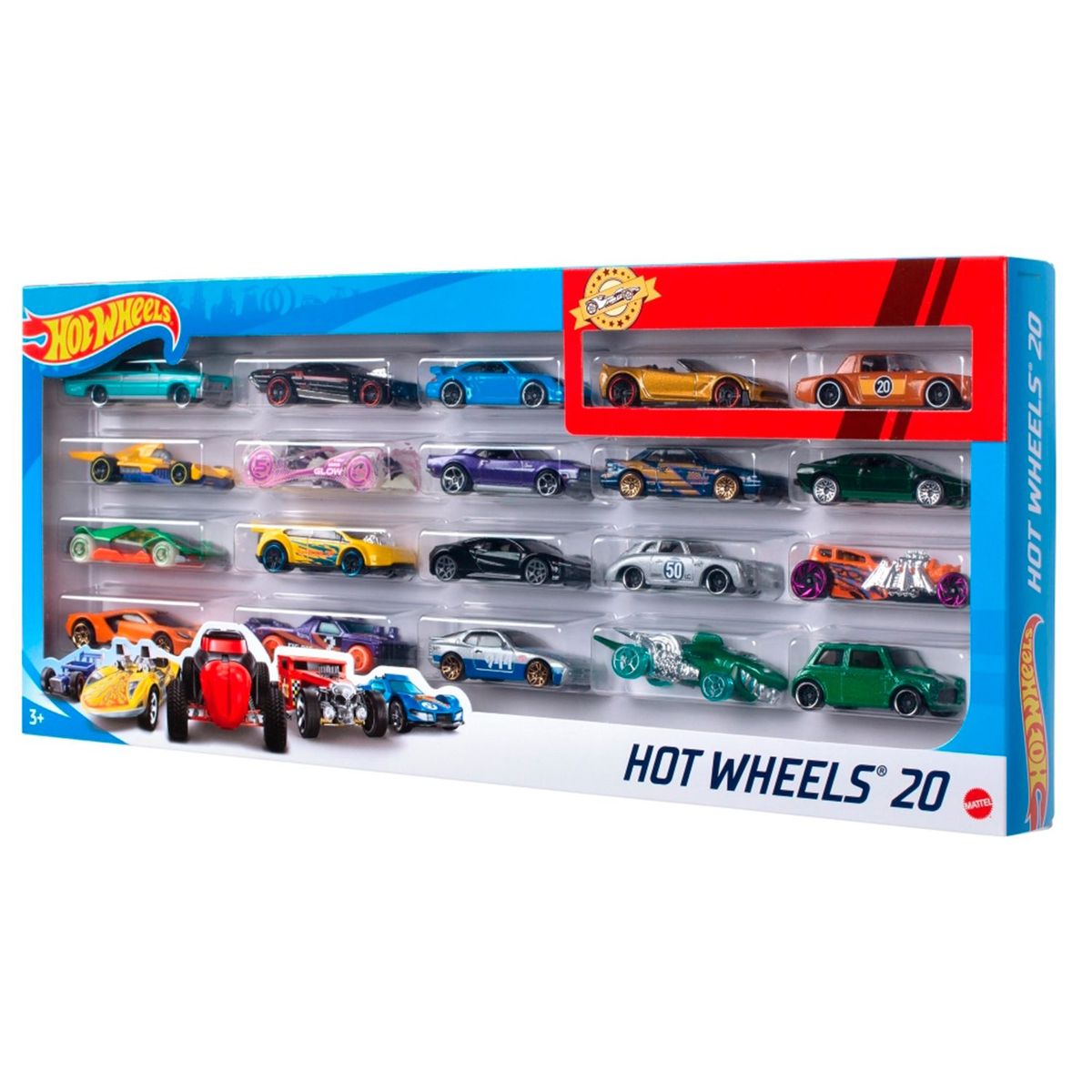 HOT WHEELS - Vehículo Hot Wheels Die Cast, Paquete De 20 Autos