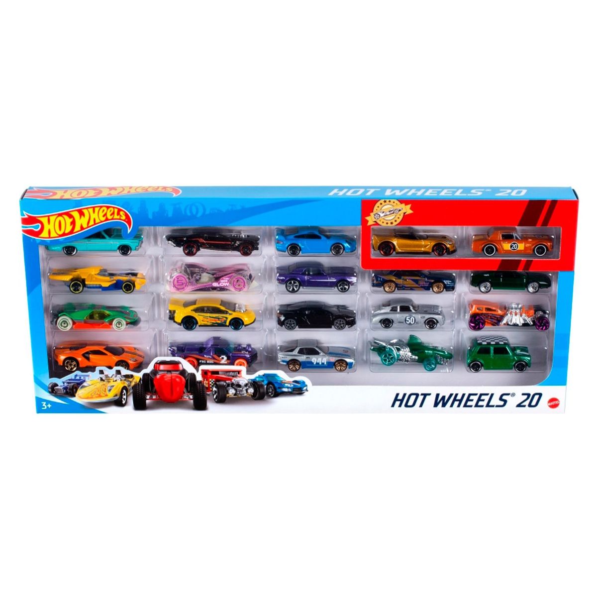 HOT WHEELS - Vehículo Hot Wheels Die Cast, Paquete De 20 Autos